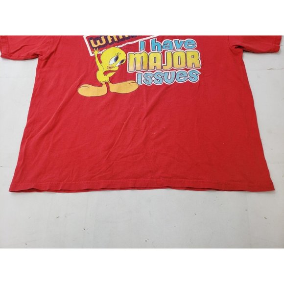 Looney Tunes Tweety Bird Adult T-Shirt Graphic 100% Cotton Red Size XL Vintage - Picture 4 of 12